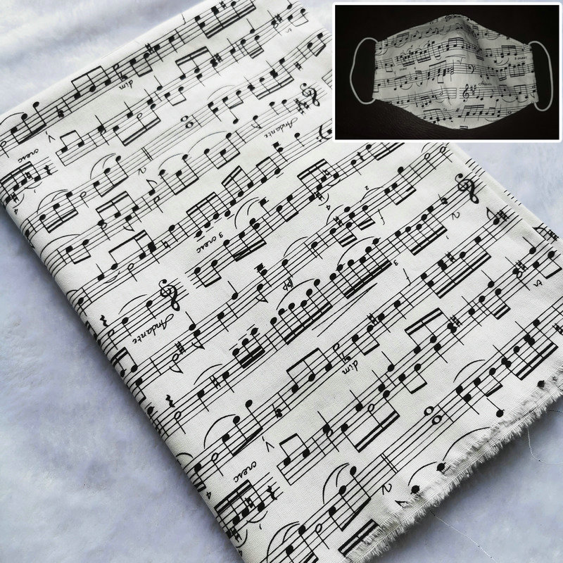 Tessuti in tessuto di cotone con stampa di Nota musicali tessuto economico per maschera larghezza 110cm panno per materiale patchwork cucito fai-da-te