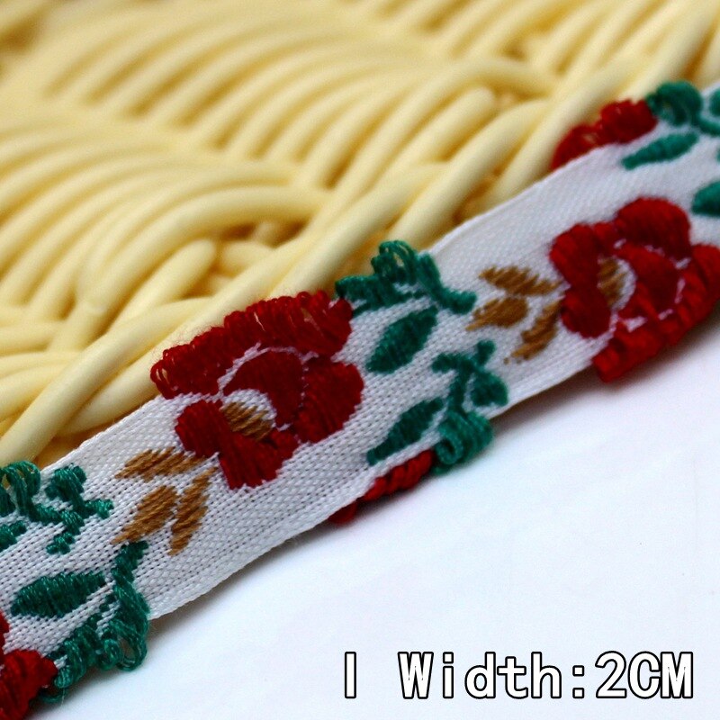 2 yards/lot japon doux Kawai style fille cheveux boucles d'oreilles et un chapeau de paille garni dentelle tissé jacquard sangle bricolage Zakka ruban: I  2CM