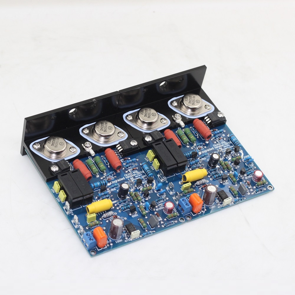 2Stck QUAD405 KLON MJ15024 100W 8R DIY Bausätze Fertige Gremium Dual Kanal Verstärker Gremium w/Winkel Aluminium