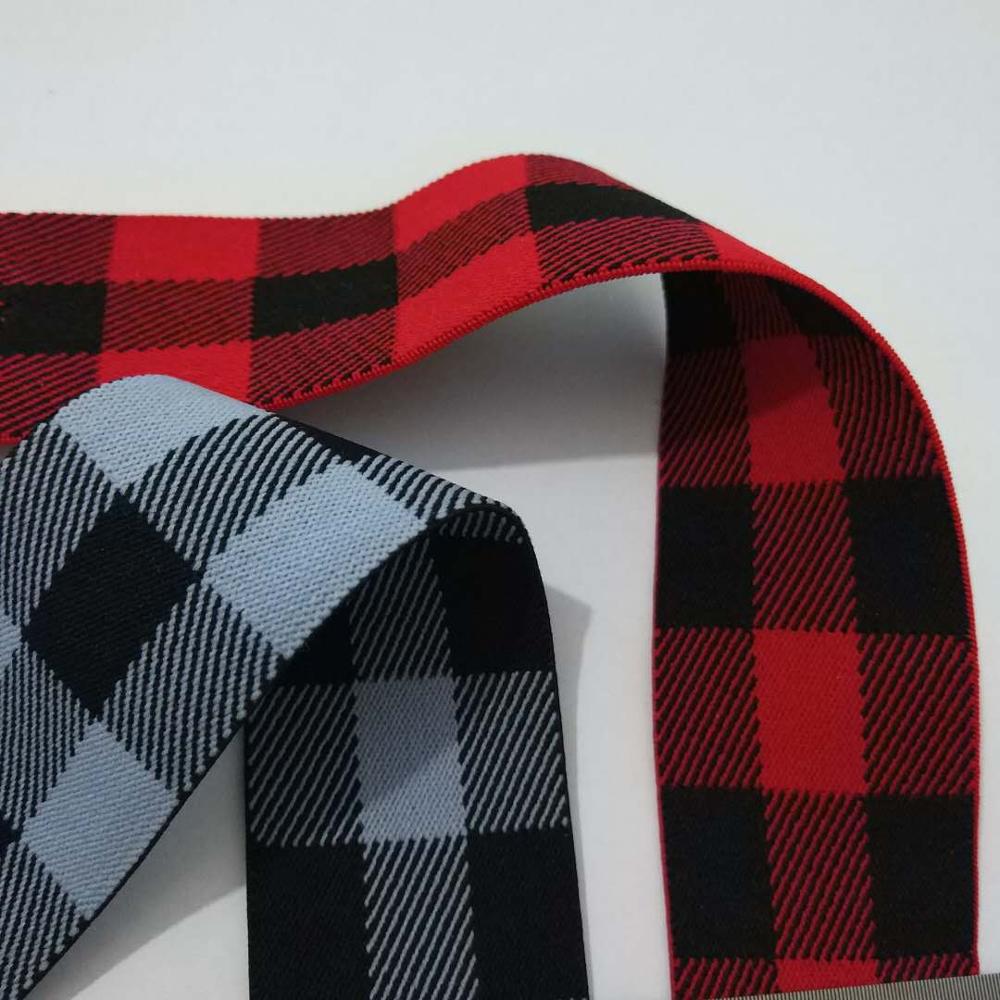 1 yard Elastische Singels 4 cm Breedte Zwart Wit Rood Naaien Singels Twill rooster Polyester Spandex Singels