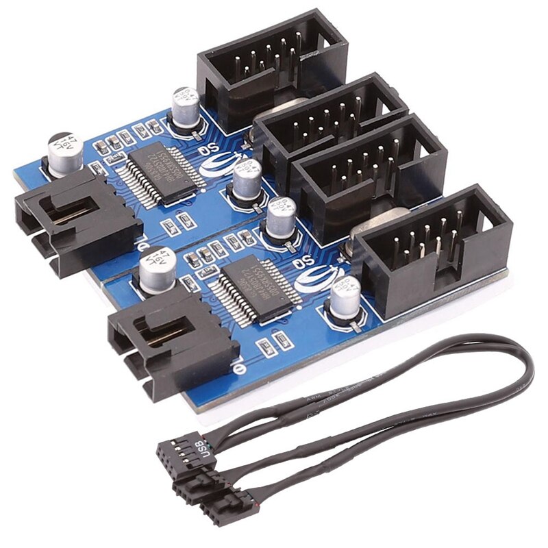 9 Pin Usb Header Verlengkabel Kaart Desktop 9-Pin Usb Hub Usb 2.0 9 Pin Connector Adapter