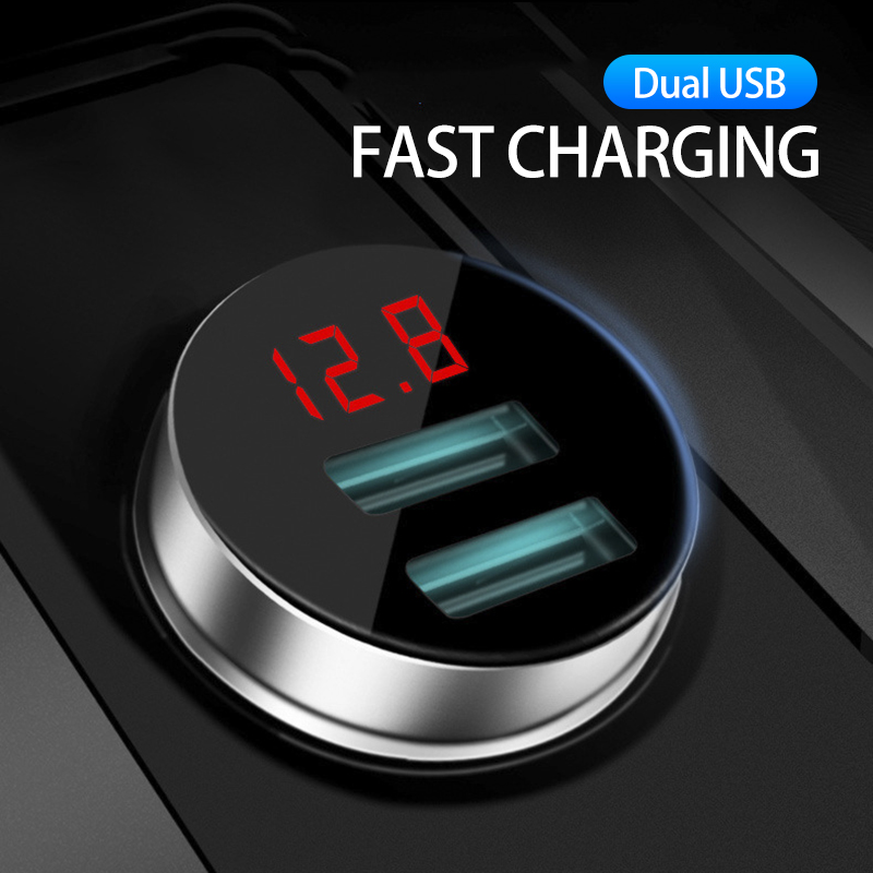 Autolader Auto Accessries Dual USB Intelligente Digitale Display Auto Fast Charger Adapter Met Spanning Display