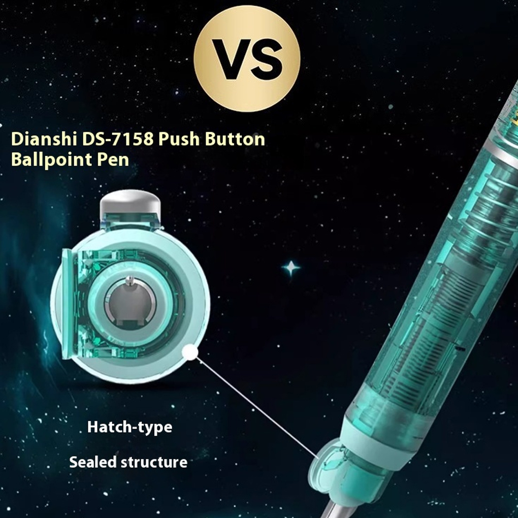 Tidløs  ds7158- pilotpenn med liten romteknologi, uttrekkbar fyllepenn med trykkfunksjon, blekkfri skriveøvelse