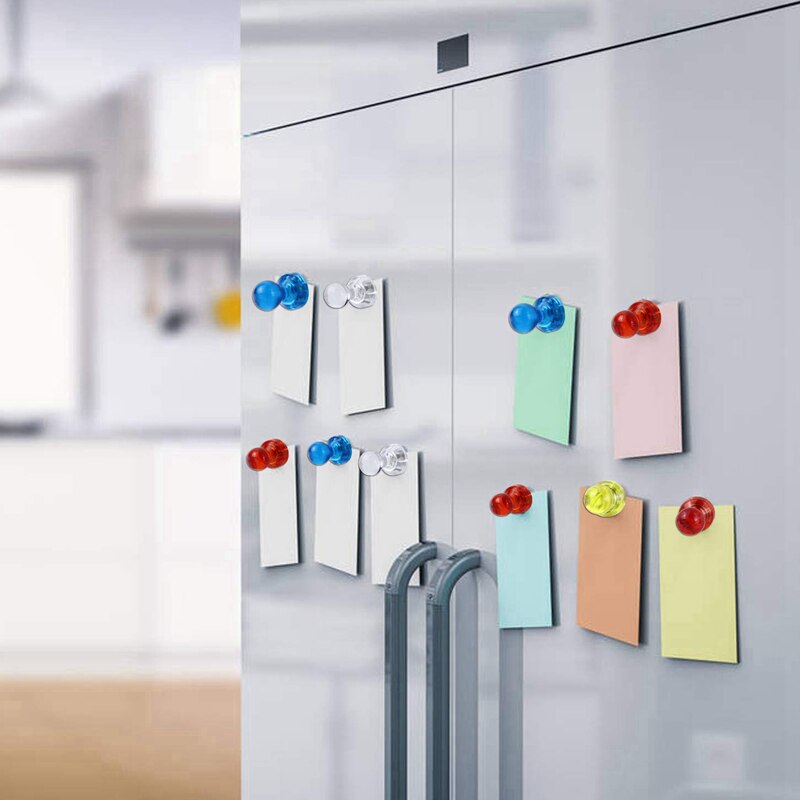120 Pack Push Pin Magnets, Transparent Colour Fridge Magnets, Perfect for Whiteboard Magnets, Office Magnets, Map Magnets