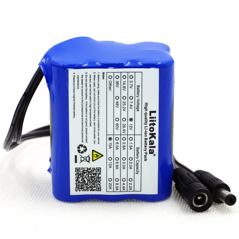Liitokala 12 v 4.4 ah 4400 mah 18650 genopladelige batterier 12.6v lithium batteripakke pcb beskyttelseskort