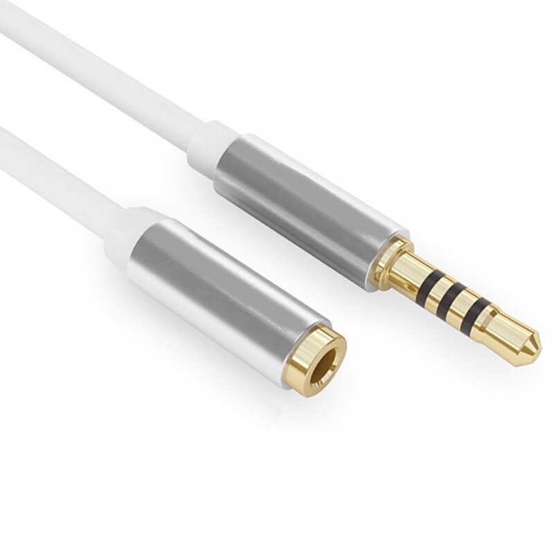 Man-vrouw Aux Kabel Hoofdtelefoon Verlengkabel 3.5 Mm Jack M/F Audio Stereo Extender Cord Oortelefoon 3.5mm Kabel: white 1m