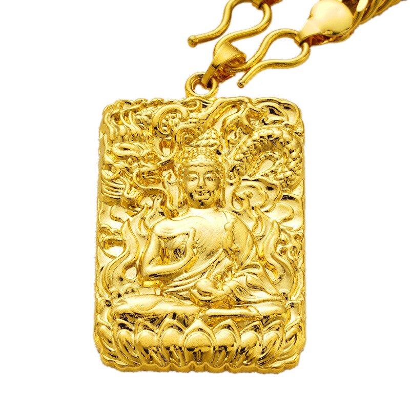 OMHXFC Europese Mode Man Party Verjaardag Huwelijkscadeau Rechthoek God Chinese Zodica 18KT Real Gold Charm Hanger PN75: sheep monkey god