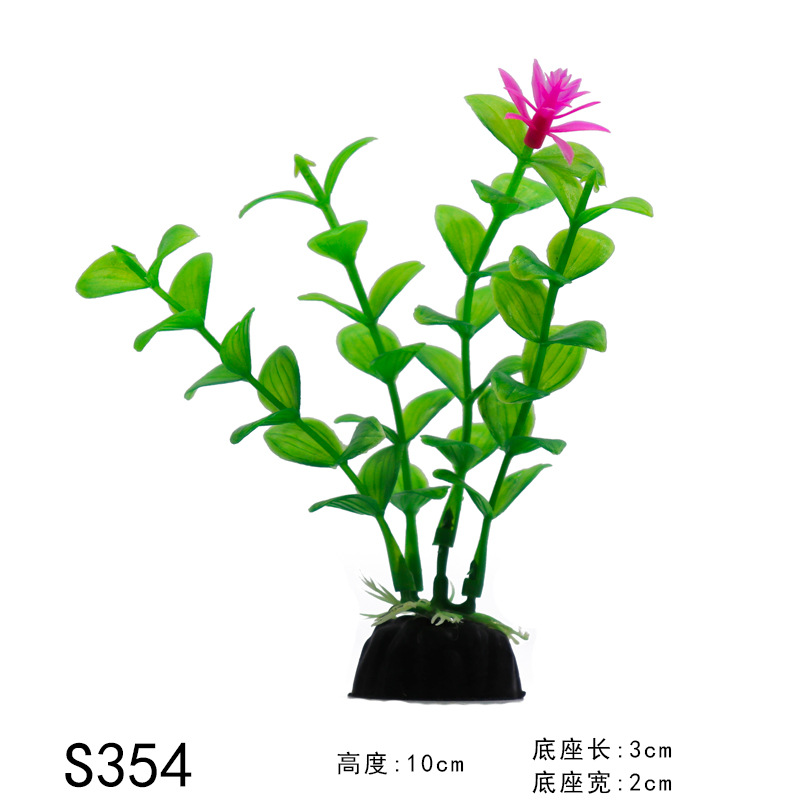Mini Aquarium Decorative Simulation Artificial Leaves Plant Environmental Protection Materials Aquarium Decorative Accessories: Blue-black