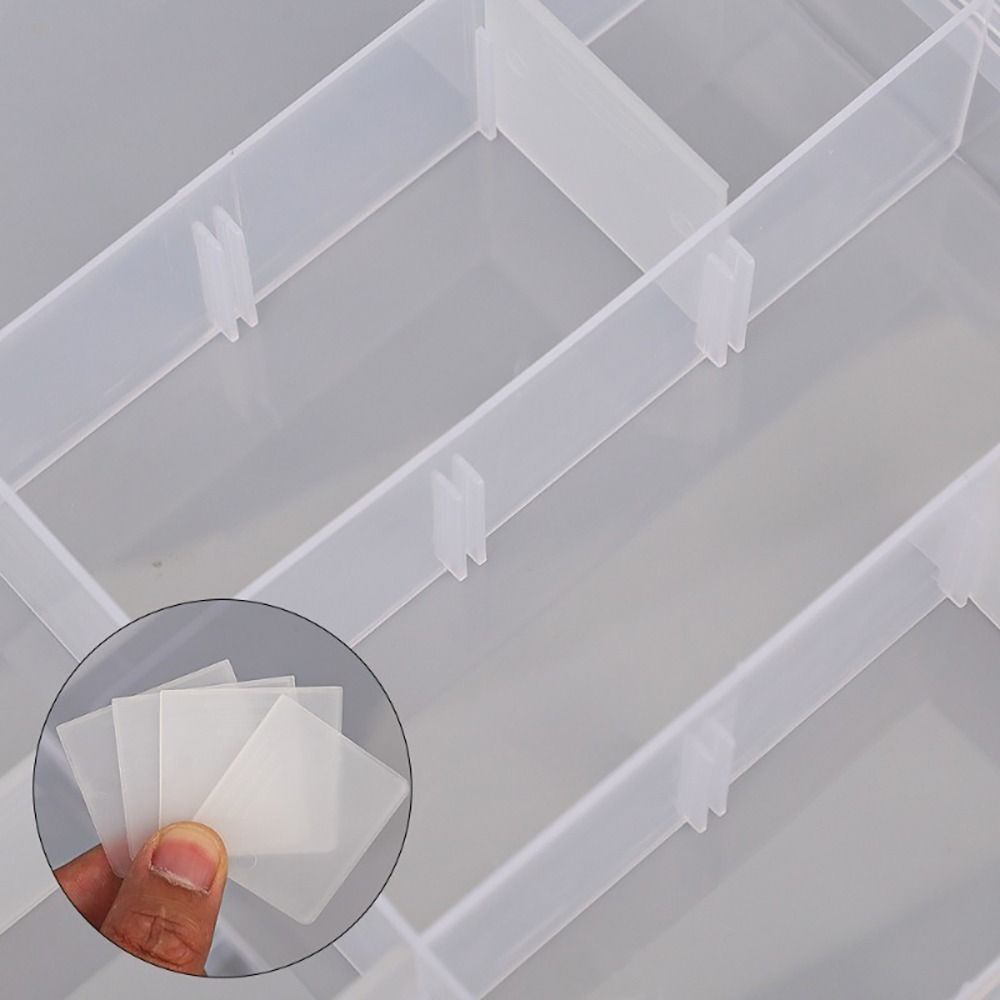 1 Stuks Transparante Plastic Opbergdoos Sieraden Knop Hardware Tool Opslag Vitrine Container Box Verstelbare 14 Roosters