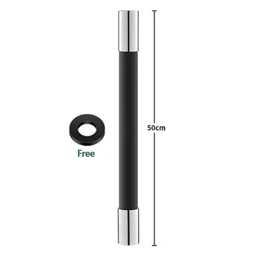Faucet Extension Extender Bathroom Kitchen 360° Rotation Adjust Free Bending Splash-proof Universal Extension Tube Wash Basin: Black-50cm