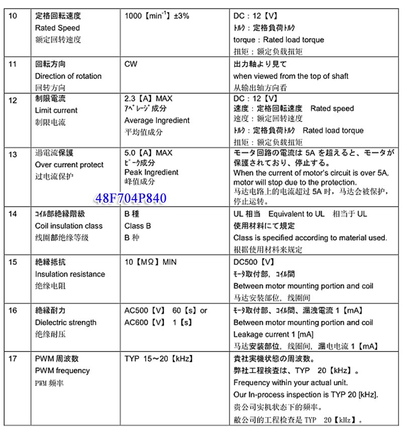 DC12V PWM brushless external rotor fan motor 48F704P840