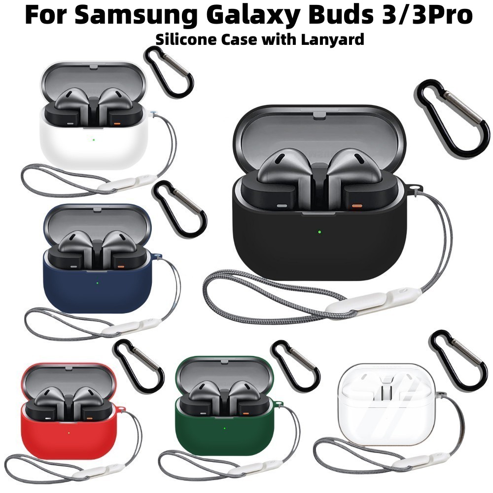 Voor Samsung Galaxy Buds 3 Case & Galaxy Buds 3 Pro Case Zachte siliconen beschermhoes voor Galaxy Buds 3 Accessoires met Lanyard