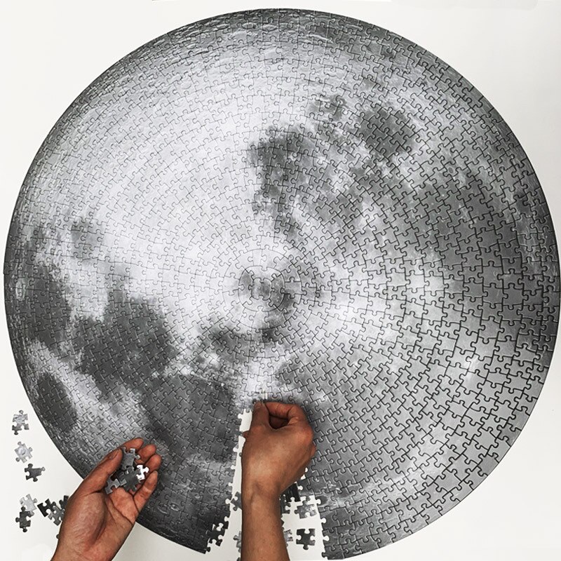 Round Moon Earth Puzzle 1000 Pieces for Adult Jigsaw Puzzle Toys Rainbow Constellations Jigsaw Puzzle 1000pcs Moon Circular Toy