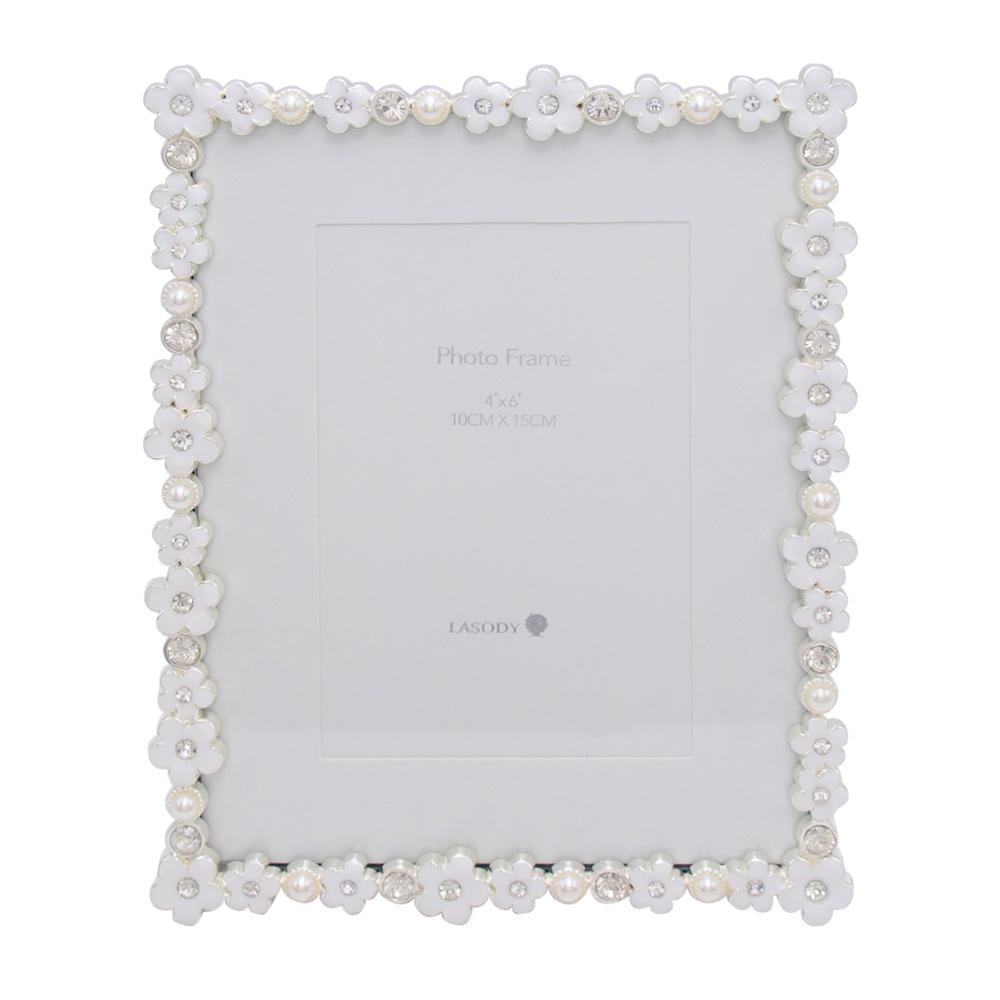 LASODY Flower And Butterfly Photo Frame Couple Wedding Anniversary 4x6 Picture Frames Valentine's Day Lady Frame: Beige3