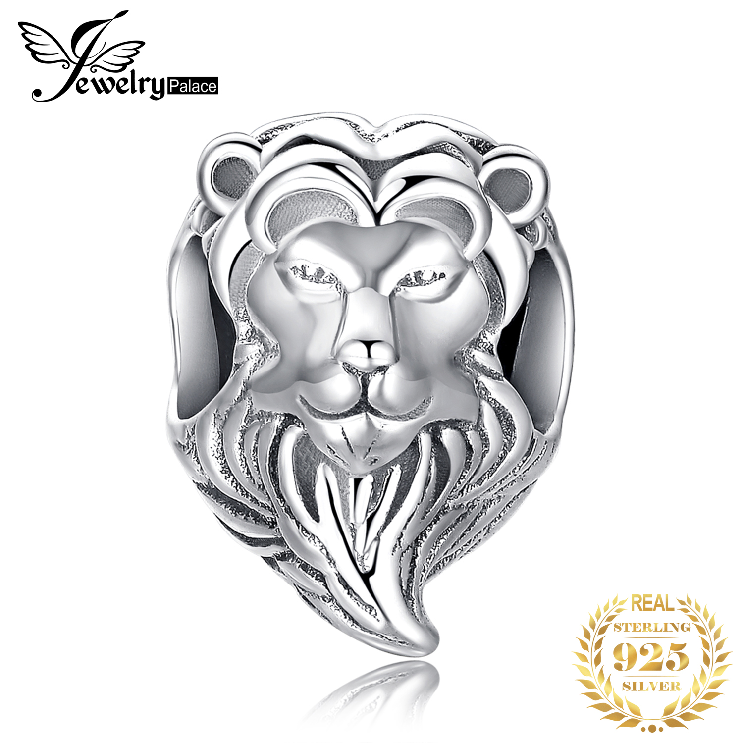 JewelryPalace Lion Head 925 Sterling Silver Beads Charms Silver 925 Original For Bracelet Silver 925 original For Jewelry Making