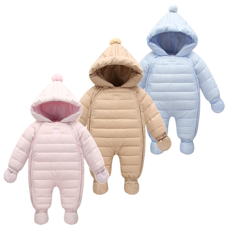 Leuke Winter Baby Jumpsuits Met Handschoen Laarzen 6-24M Kinderen Kostuum Voor Een Jaar Baby Jas down Baby Jongen Jas Voor Meisjes