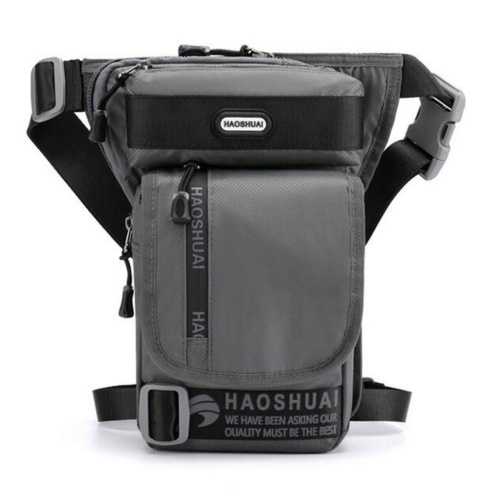 La pierna BagNylons bolsa cartuchera hombres cinturón de cadera Bum riñonera bolso de hombro tipo bandolera para viajes Casual de motocicleta ciclismo bolsa: Gray