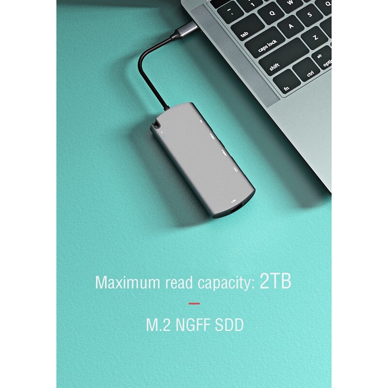 USB 3,1 Docking Bahnhof mit Festplatte Kasten, unterstützung M.2NGFF fest Zustand Festplatte mit PD Schnelle Ladung-/RJ45/HDMI Schnittstelle