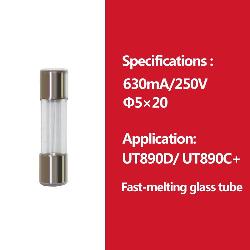 2 stücke UNI-T Patrone Fuse Flink Sicherung Porzellan Rohr Für Uni-t Multimeter UT61 UT139 UT890 UT39 UT105 UT171 Serie: 630mA 250V