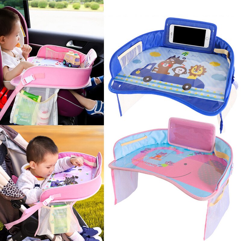 Car Seat Dinner Plate Multifunctional Baby Cartoon Table with Fixed Strap JLD