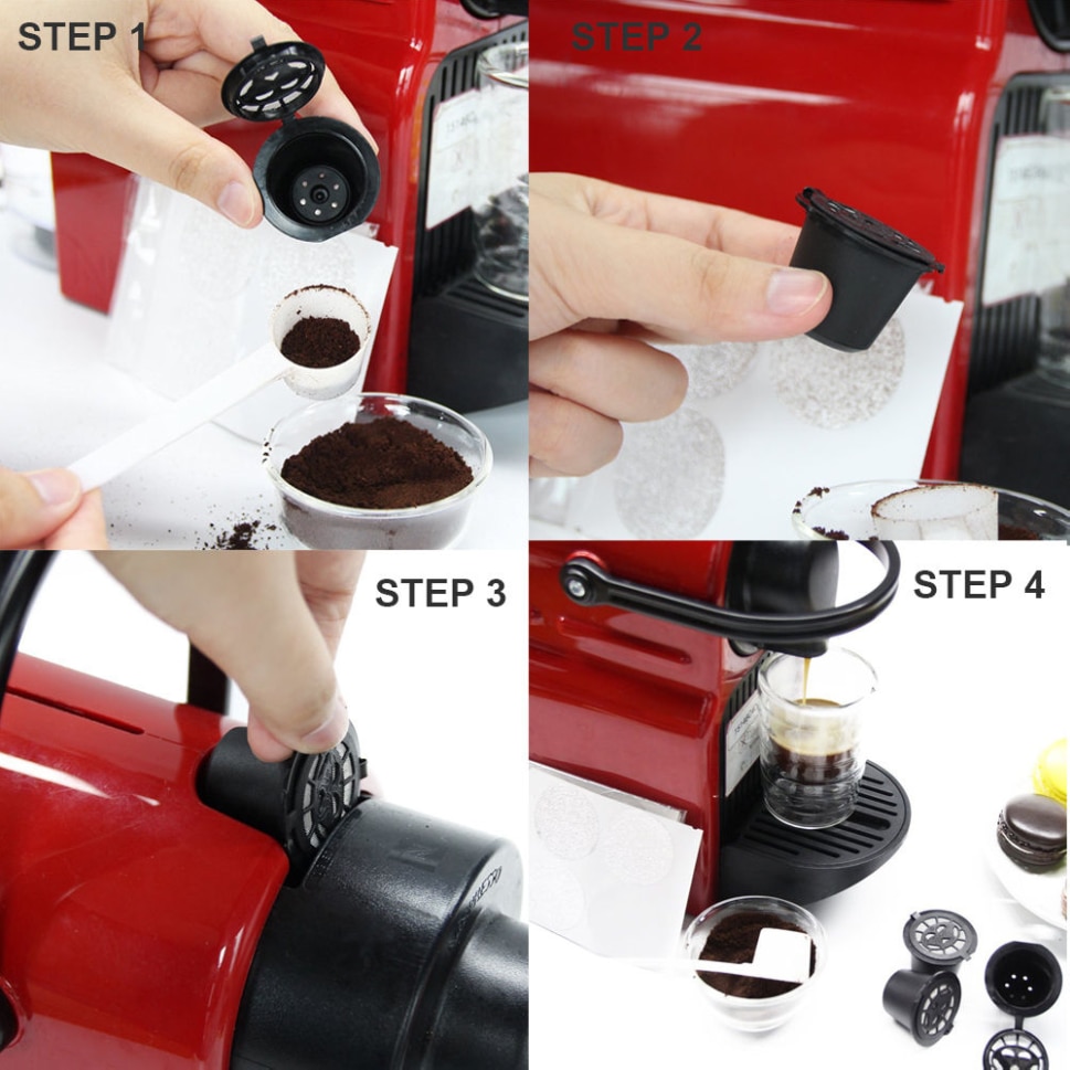 Capsulas para Cafetera Nespresso Reutilizables Rellenables Recargables de Cafe