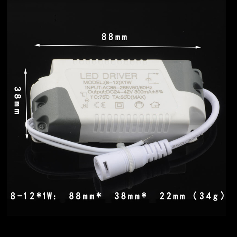 Led Driver Adapter 3W 8W 12V 300mA Voeding Verlichting Transformator Led Panel Light Plafondlamp Downlight 3-Jaar Garantie: 8-12W