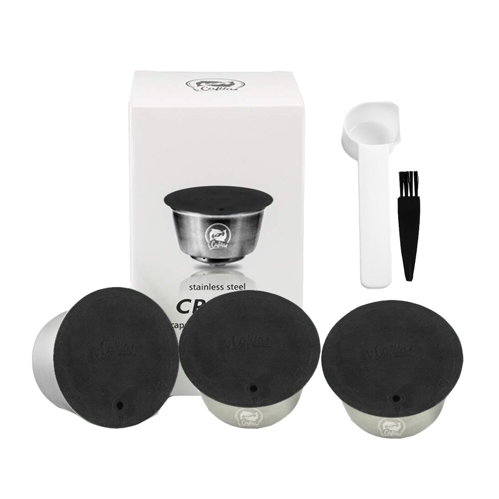 Reusable Coffee Capsule Cup Comaptible For Nescafe Dolce Gusto Lumio Refillable Filter Stainless Steel Body Original Lid: 3Coffee Capsule
