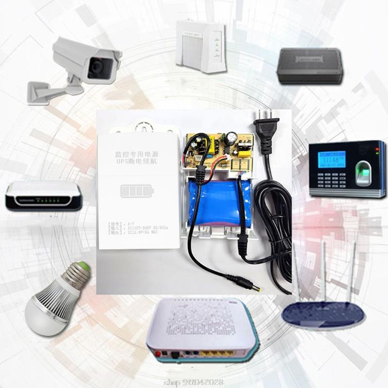 12V-2A Uninterruptible Power Supply Mini UPS Battery Backup for WiFi,Router, Modem, Security Camera Universal Interface