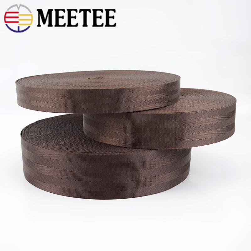 Meetee 10 meter 20-50mm nylon band auto veiligheidsgordel diy rugzak huisdier riem riem naaien knutselen accessoires  rd003