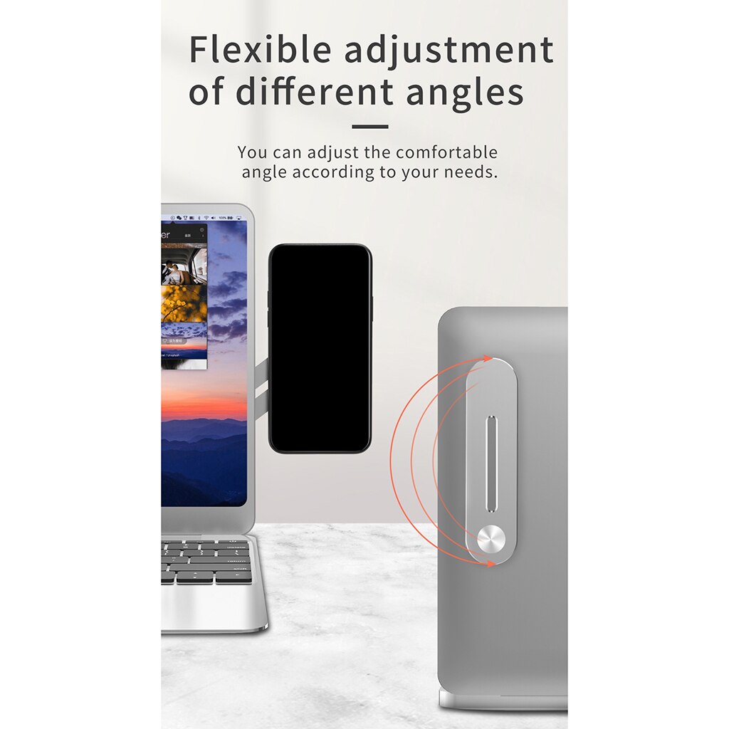 Holdbar sidemontert magnetisk brakeklips bærbar stativ mobiltelefonholder