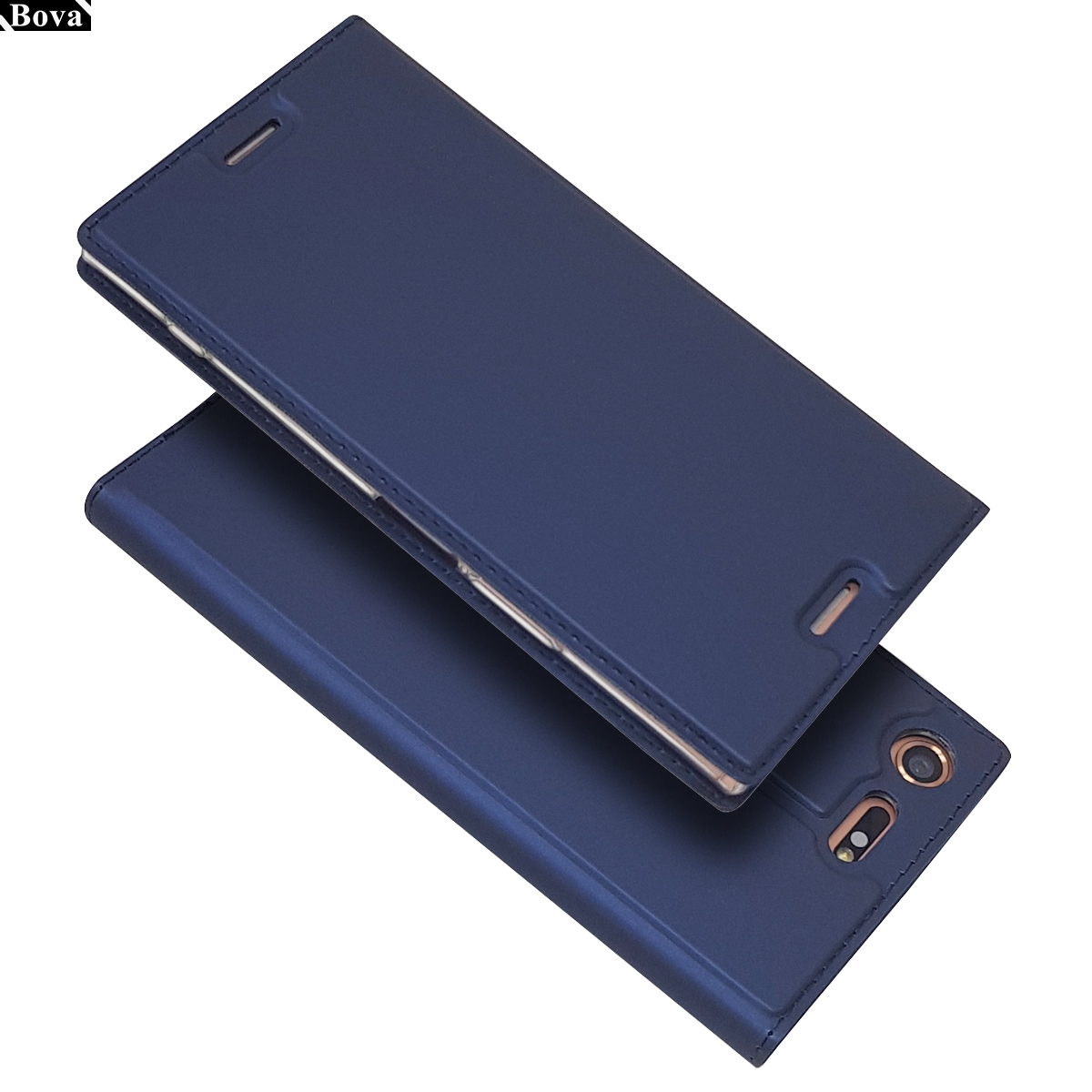 Lommebokveske til sony xperia xz premium flip cover telefon etui magnetisk adsorpsjon super tynn matt touch: Himmelblå