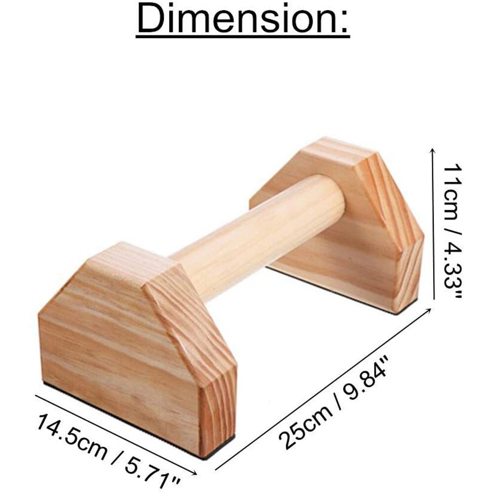 -1 paire Parallettes gymnastique Calisthenics barre de support en bois Fitness exercice outils entraînement engrenage pompes Double tige Sta