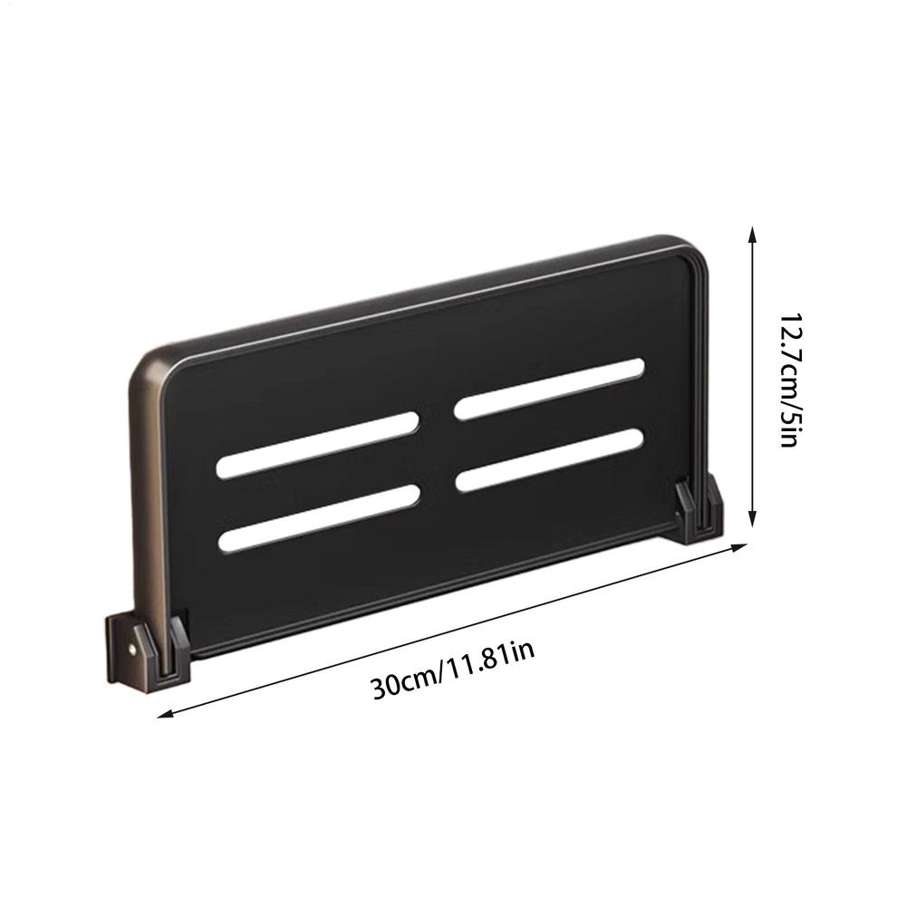 Folding RV Shelf Campers Fold-Down Wall Shelf For Shower Rack Organizer Aluminum Wall Storage Rack RV/Campers Interior Accessory: black