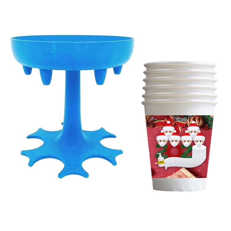Distributeur de boissons, support pour 6 verres à liqueur, séparateur de vin portable, accessoire de jeu à boire pour bar, distributeur de gobelets en verre, outil de cuisine: Bl