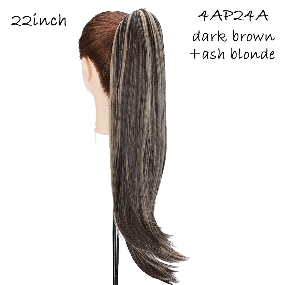 HAIRRO-extensiones de cabello sintético para mujer, extensión de cola de caballo con Clip, 22 pulgadas: 4AP24A