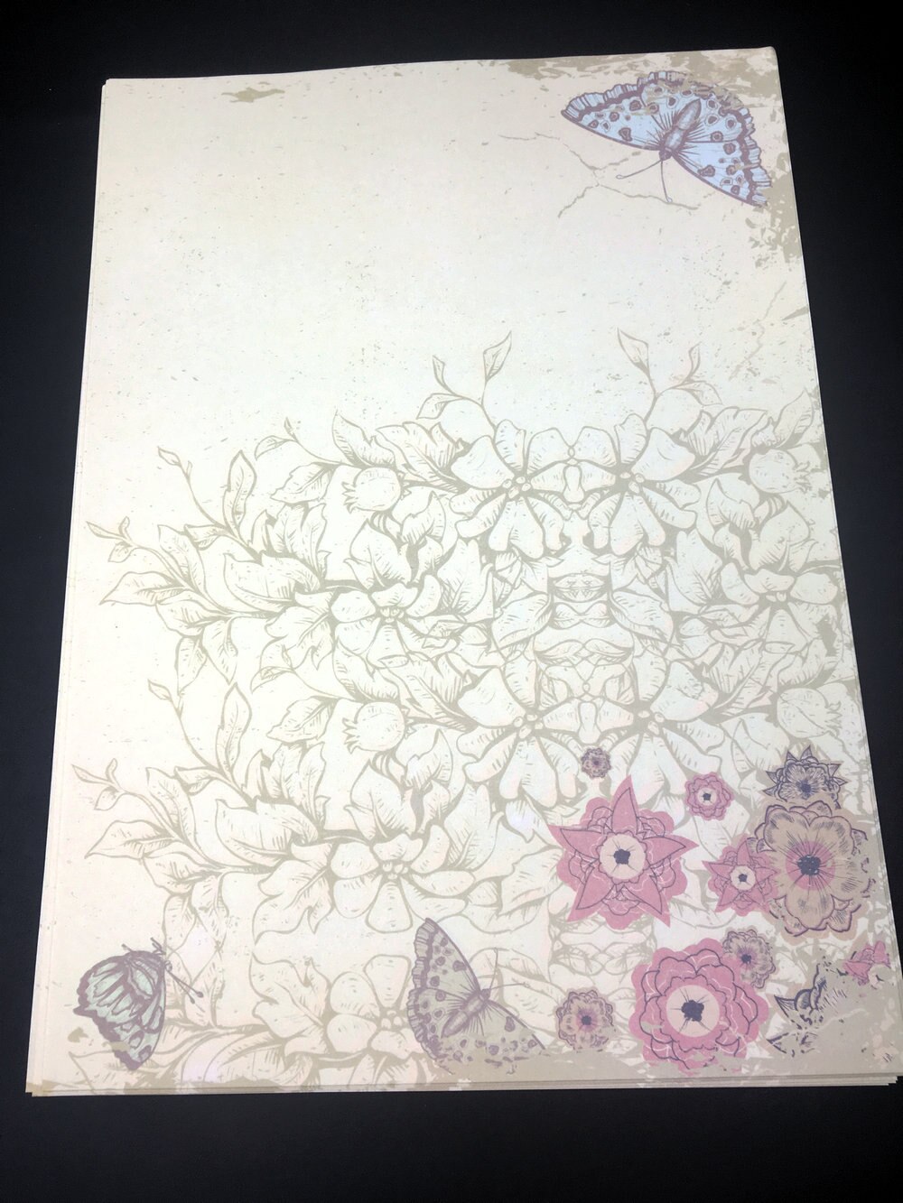 100 sheets Beautiful Flower Vintage Pattern Letter Pad Writing Paper Stationery Office School Supply