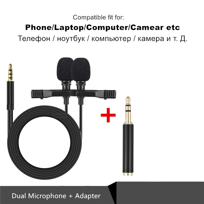 Professionnel Dual Mini Lavalier Microphone For Phone Laptop PC , lapel Microphone For Radio Smartphone Micro karaoke Microfono: Style 5