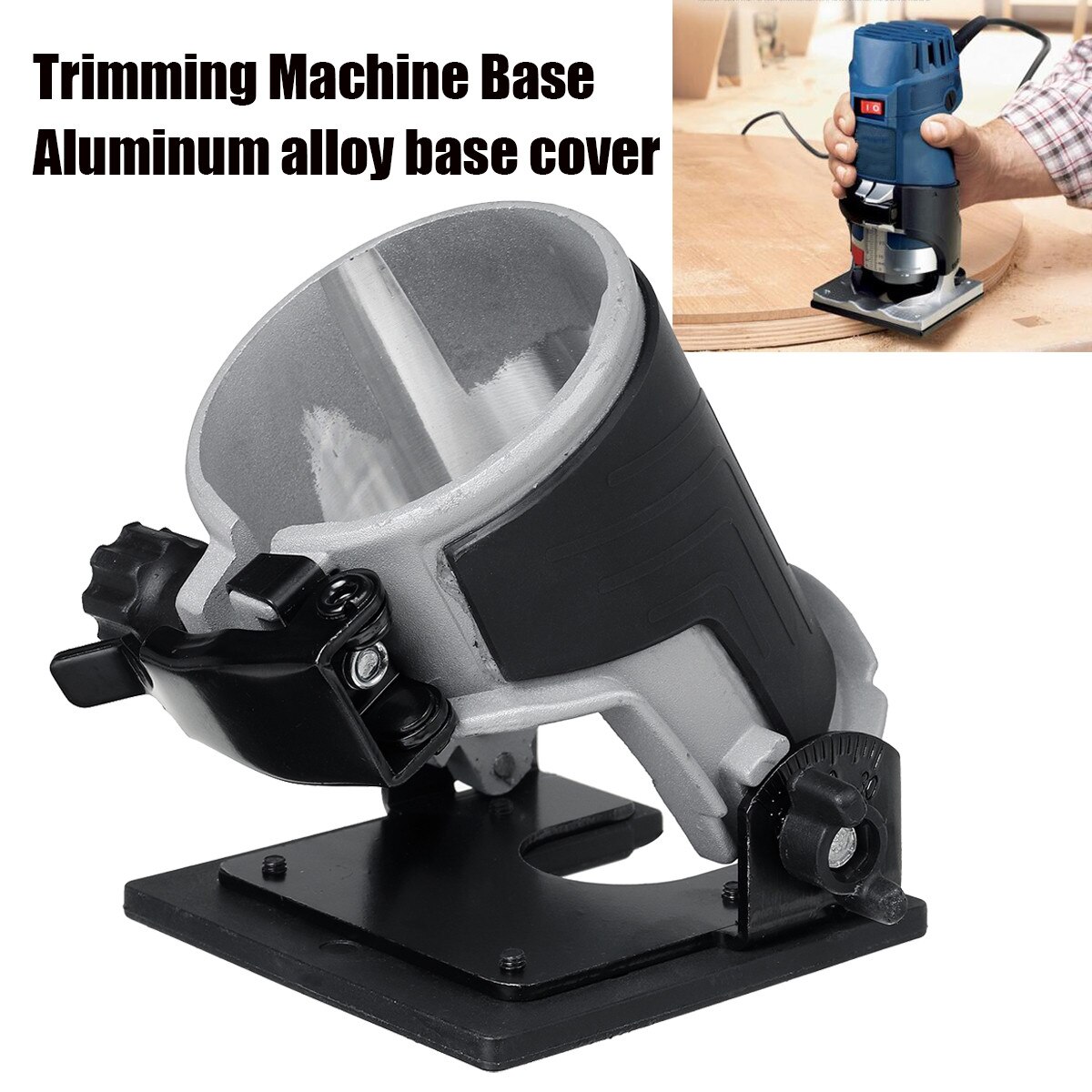 Drillpro aluminiumlegering trimmer bas lutande bräda träbearbetning kantskärare för makita batteri elektrisk trimmaskin trimmer