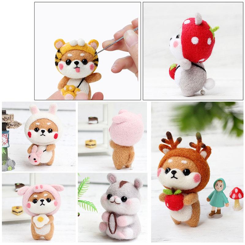 25 Color Needle Felting Kit Wool Felting Tools Handmade Felt Needle Set Pack Felting Fabric Materials Accessories