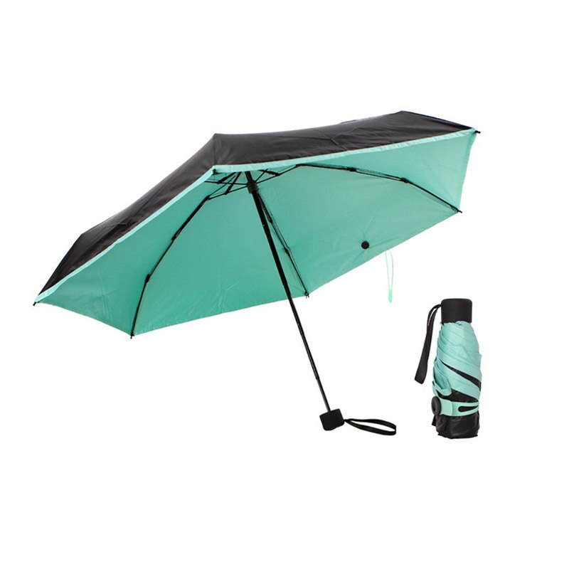 Mini Umbrella Folding Parasol Sunny Anti UV Small Pocket Umbrellas Rain Women Year Paraguas Mujer Sombrilla Ombrello: Green