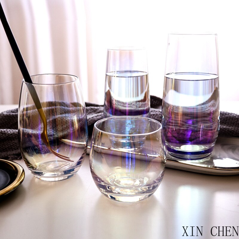 Kleurrijke Galvaniseren Glas Kleurrijke Transparant Ei Cup Dessert Cup Melk Cup Thuis Lounge Glas Cup