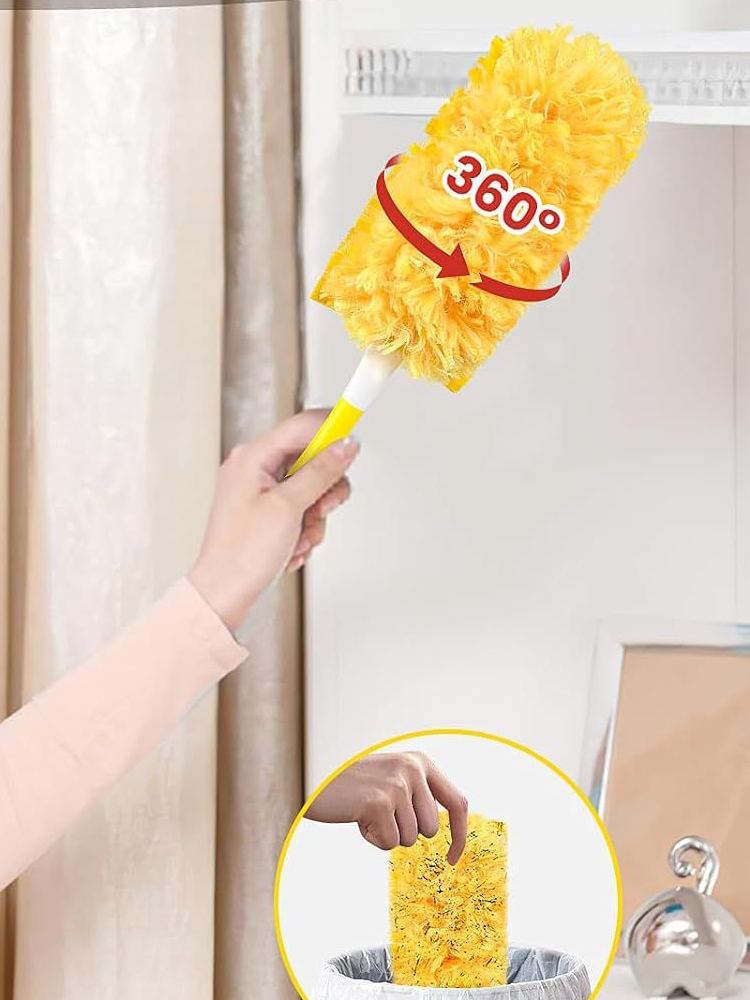 Double sided 360 ° electrostatic precipitator for cleaning dust spider web cleaning disposable feather duster roof and desktop