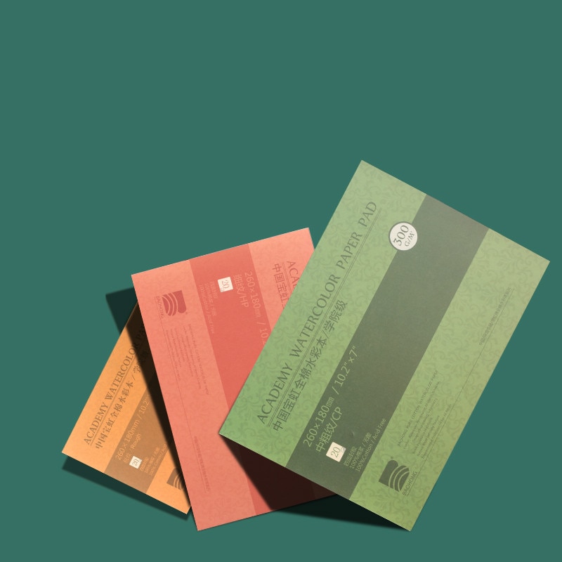 Artist Thicken 300g Painting Paper Book 20sheets Watercolor Paper Cotton Pulp Watercolor Paper with Three Textures Art Supplies