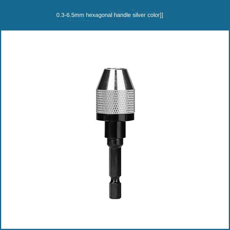 1pcs 0.3-3.6mm Multi Drill Chuck Keyless For Dremel Rotary Tools Keyless Drill Bit Chucks Adapter Converter Universal Mini Chuck: 0.3-6.5 silver black
