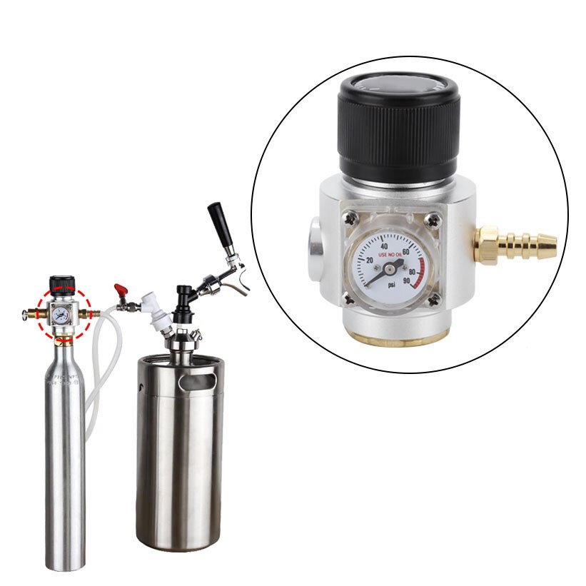 Magnetic Solenoid Check Valve Aquarium Adjustment Water Plant Fish Aquarium CO2 Mini Gas Regulator T21 * 4 Soda Pressure Gauge