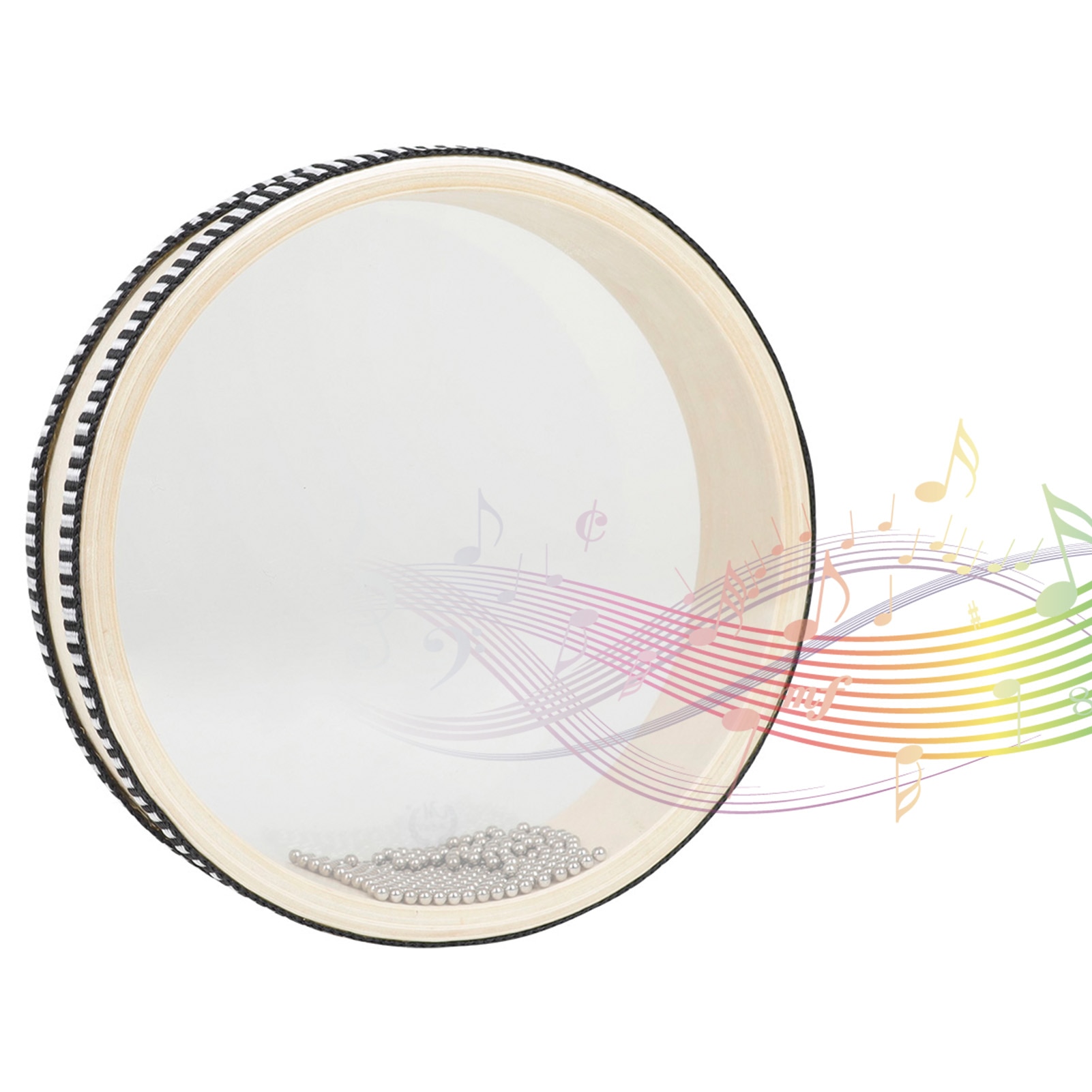 6-inch Transparent Wave Drum Natural Color Ocean Drum Early Educational Percussion Instrument for Children Boys Girls
