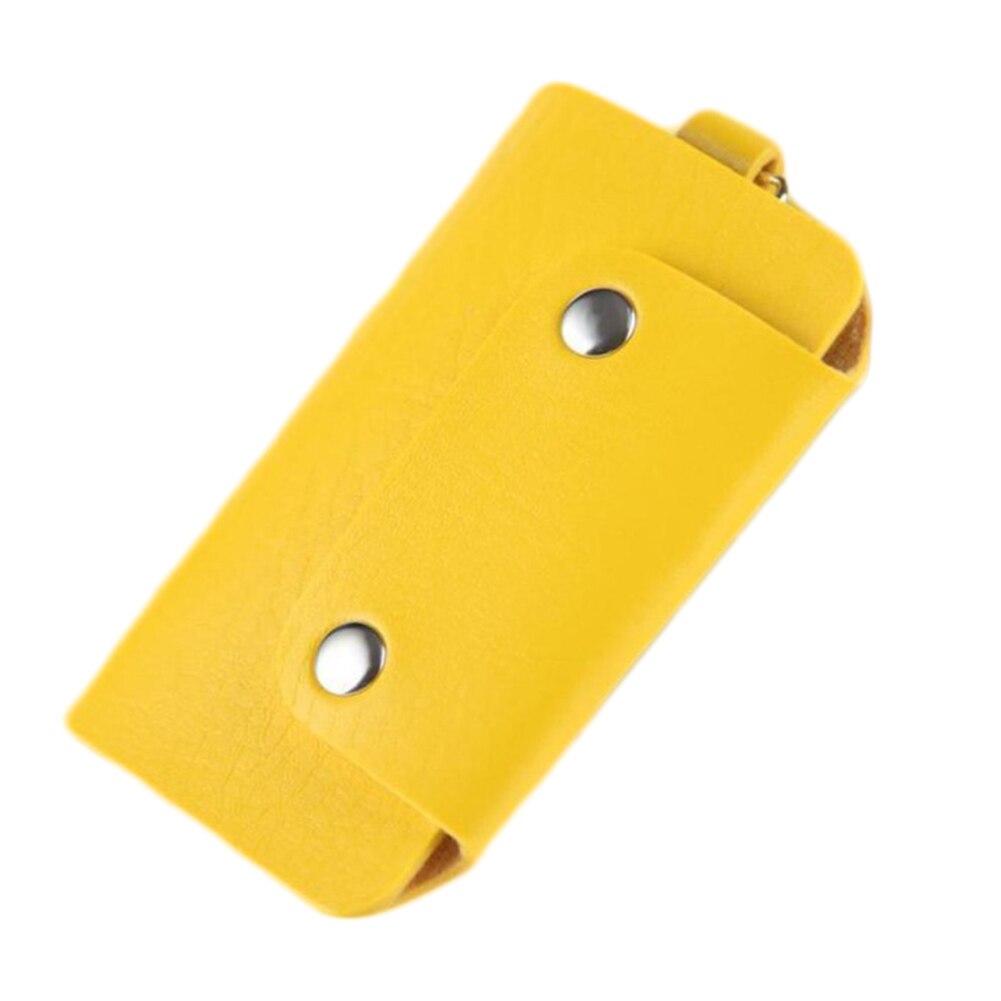 1 Pc Vrouwen Pu Lederen Auto Sleutelhouder Portefeuilles Roze Kleine Portemonnee Dames Portemonnee Voor Meisjes Mini Keys Organizer Tassen sleutelhanger Clip: YELLOW
