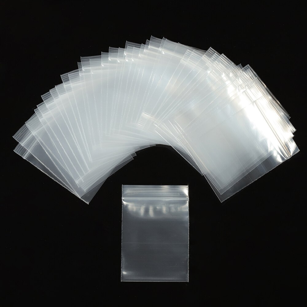 100pcs Transparent Self Sealing Zip Zipper Lock Plastic Bags 4*6/5*7/6*8/7*10cm Clear Ziplock Bags for Jewelry Packaging Bag