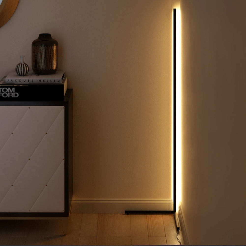 Nordisk hjørnegulvlampe moderne enkel led-gulvlampe til stue soveværelse atmosfære stående lampe indendørs belysning indretning