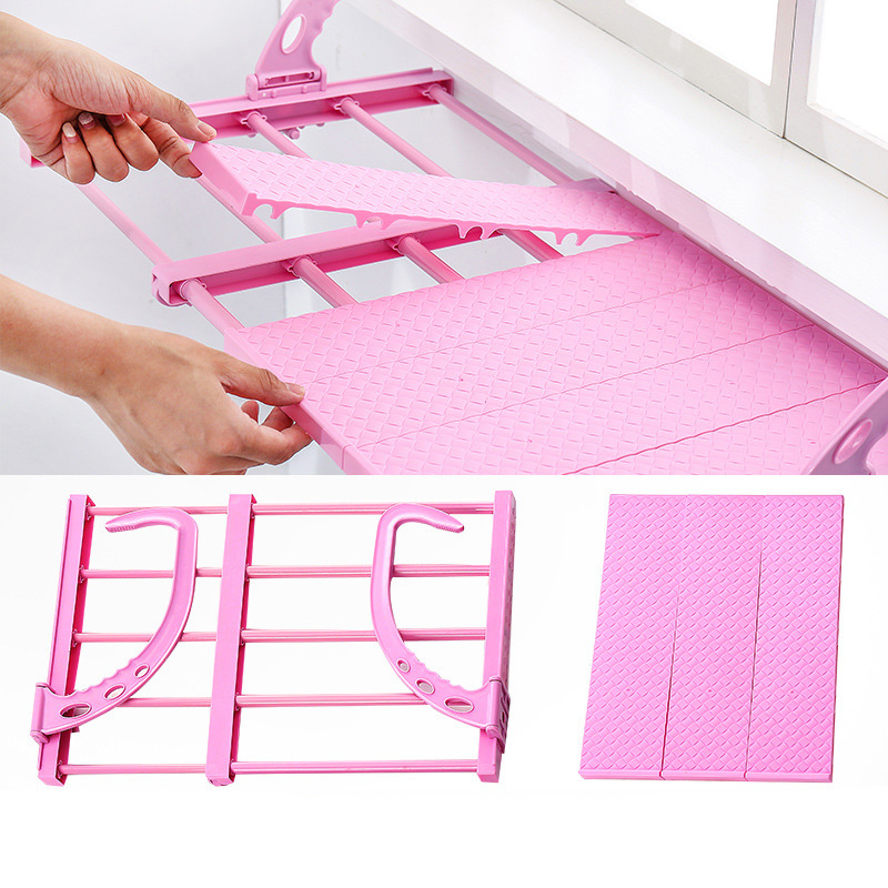 Multifunction Home Balcony Hanging Hanger Shelf Adjustable Foldable Clothes Shoes Drying Rack Holder Storage Organizer Shoe Rack